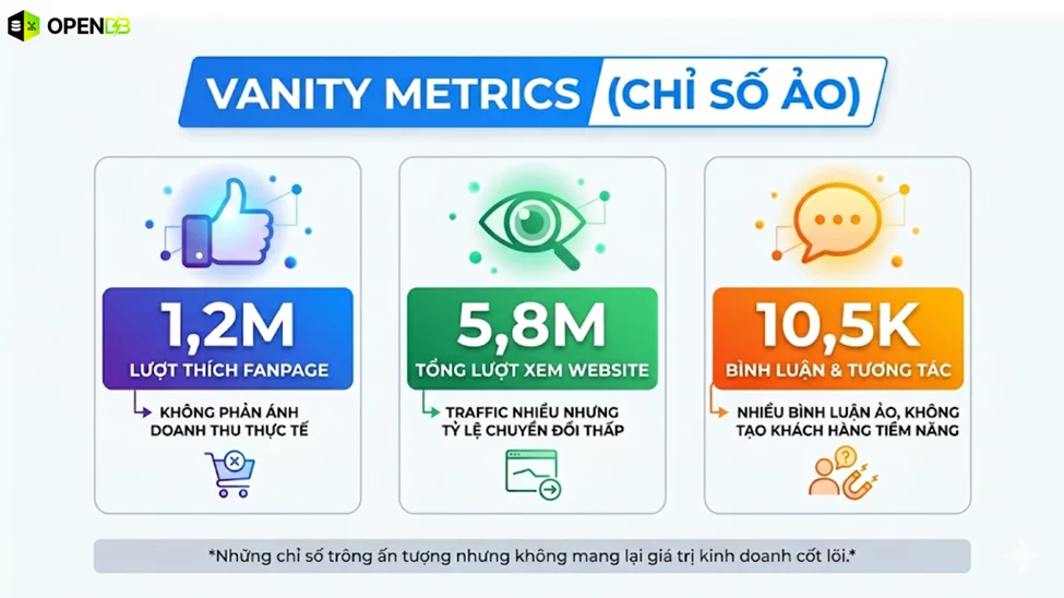 Vanity Met image image PELv dlPA - Vanity Metrics là gì? Đừng để chỉ số "ảo" làm hại doanh nghiệp bạn