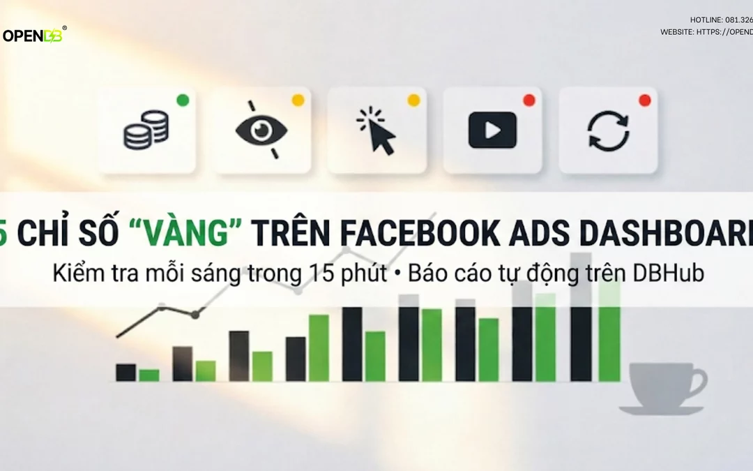 5 Chỉ Số “Vàng” Trên Facebook Ads Dashboard Cần Kiểm Tra Mỗi Sáng & Cách Tạo Báo Cáo Trên DBHub